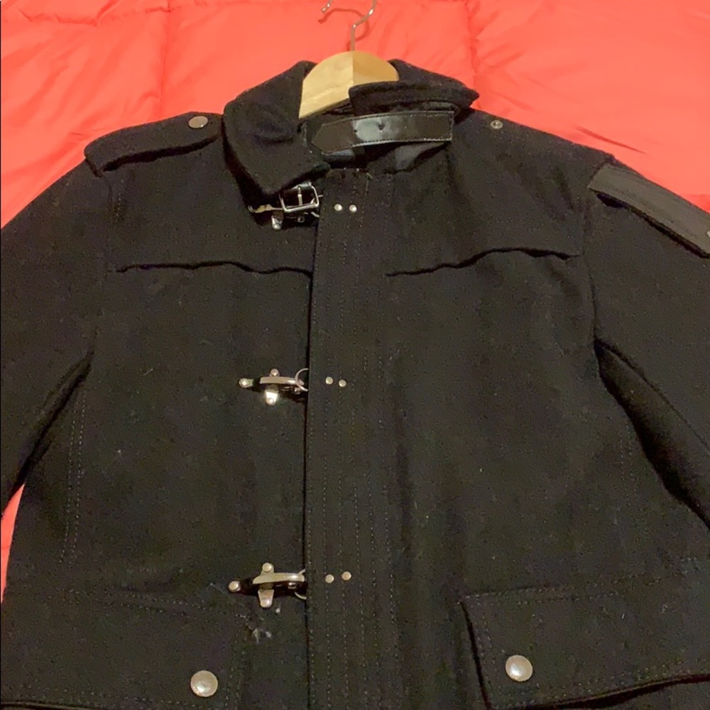 Zara Man Clip Button Peacoat